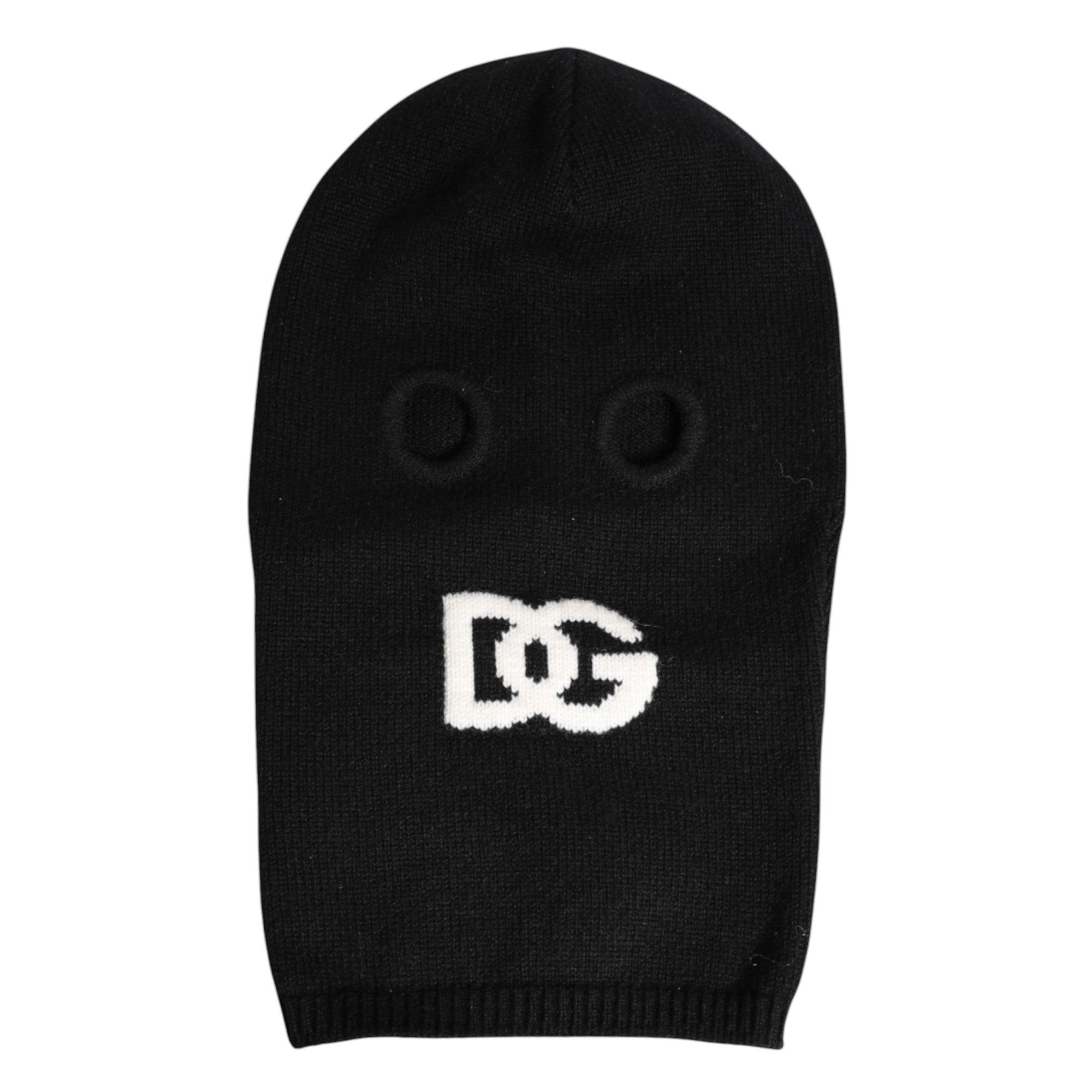 Dolce &amp; Gabbana Black Cashmere Knitted Ski Mask Balaclava Hat