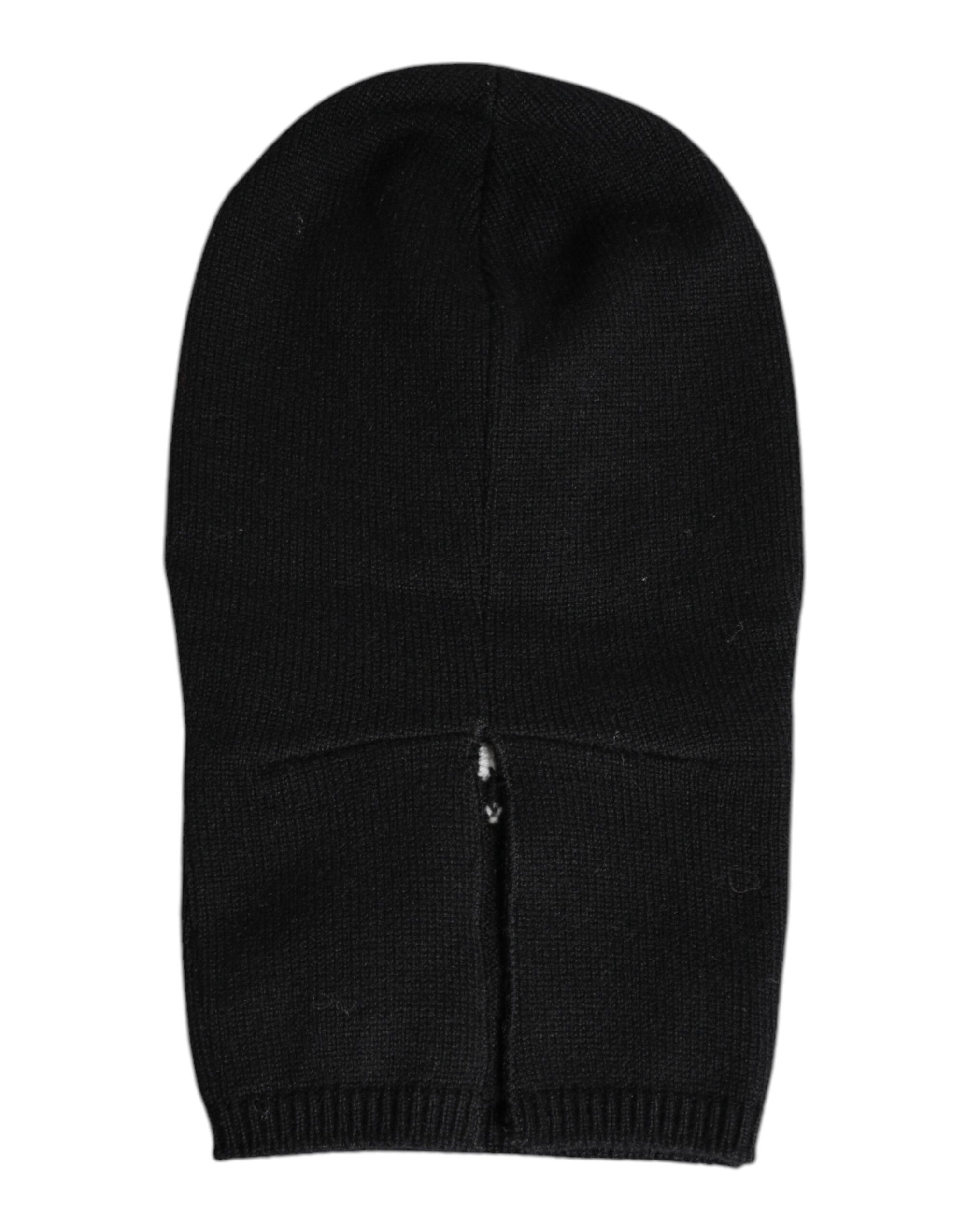 Dolce &amp; Gabbana Black Cashmere Knitted Ski Mask Balaclava Hat