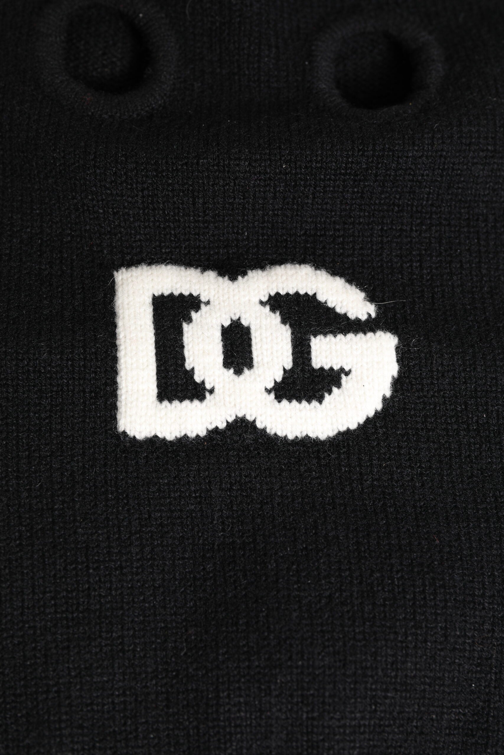 Dolce &amp; Gabbana Black Cashmere Knitted Ski Mask Balaclava Hat