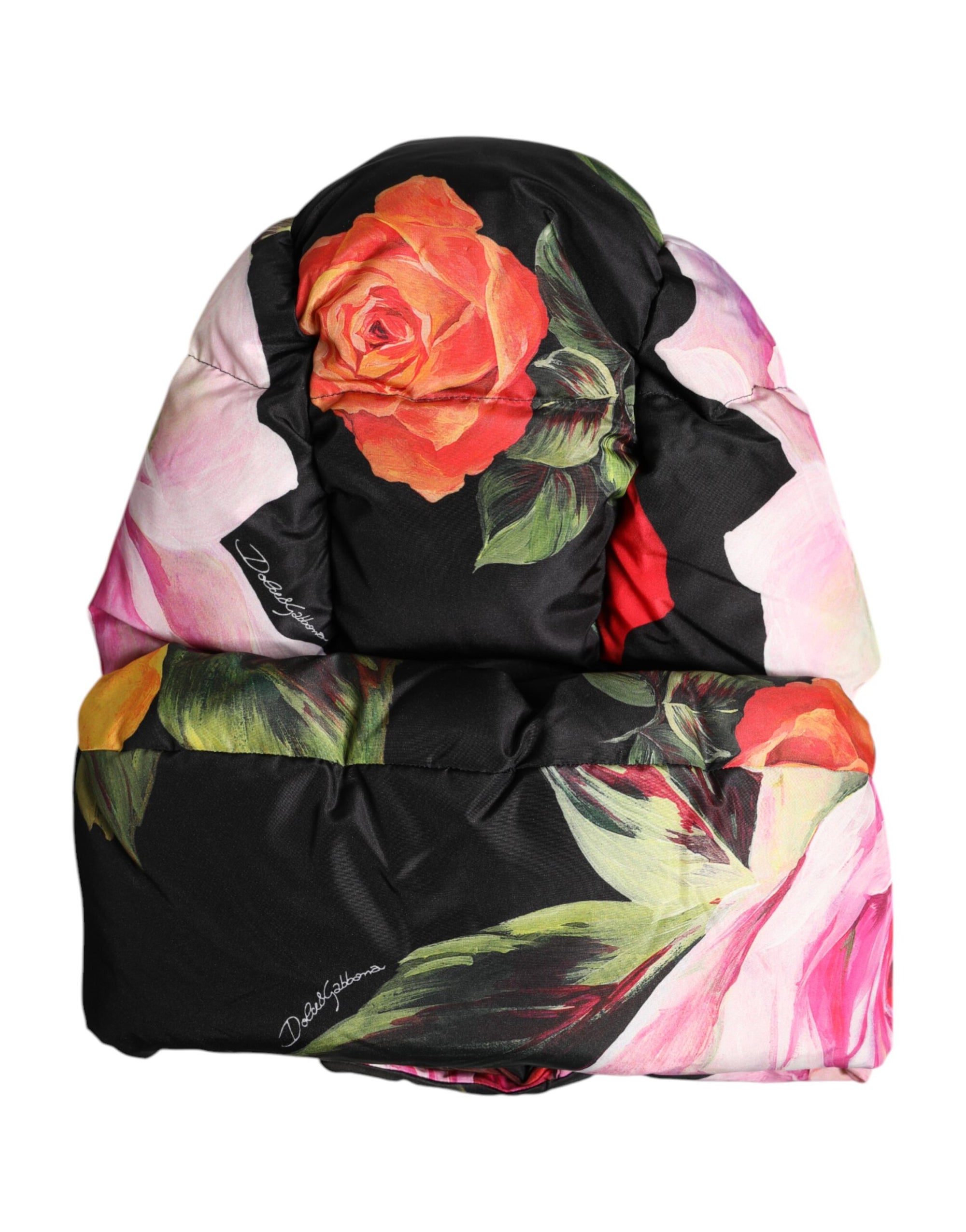 Chapeau enveloppant à imprimé floral noir Dolce &amp; Gabbana
