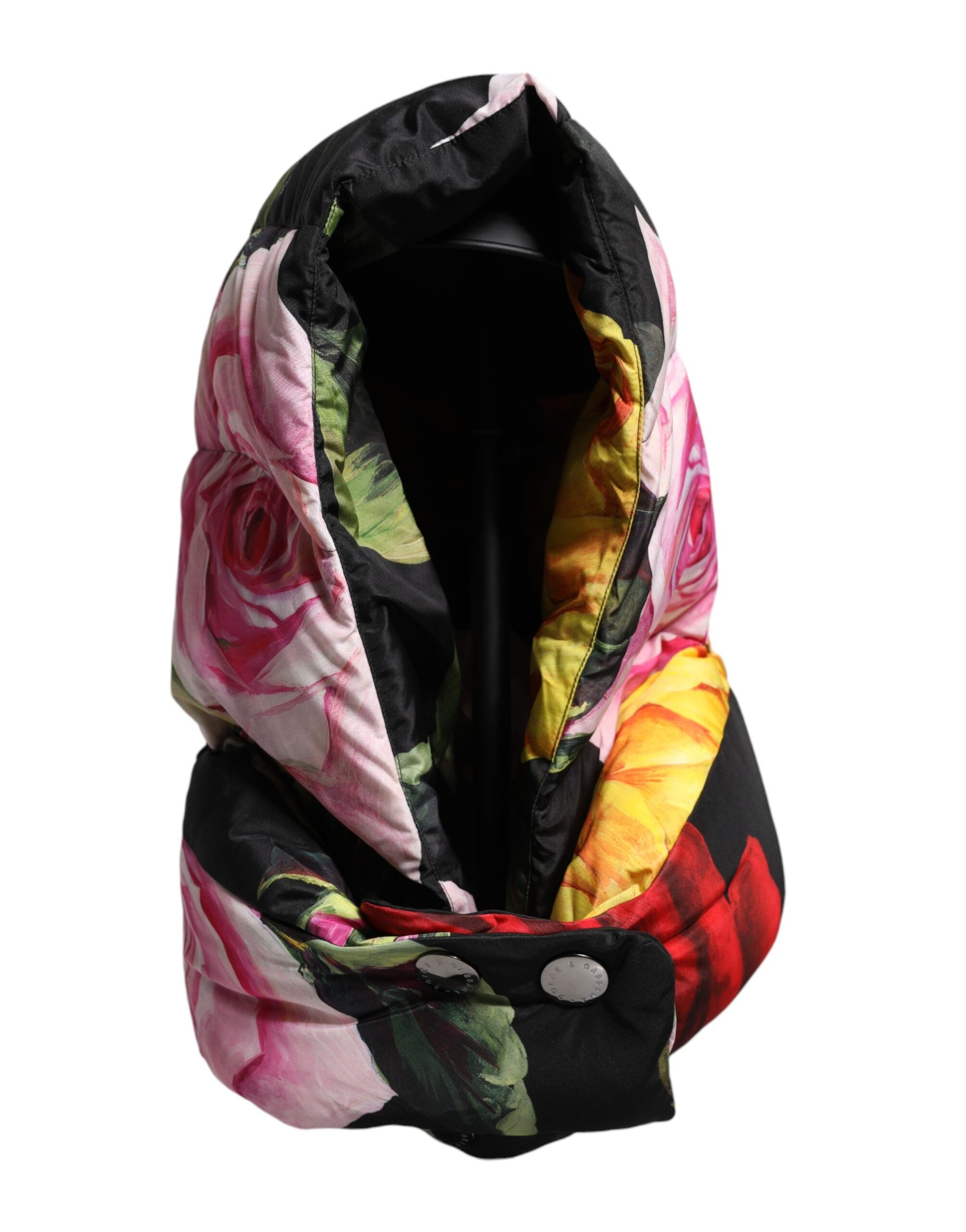 Chapeau enveloppant à imprimé floral noir Dolce &amp; Gabbana