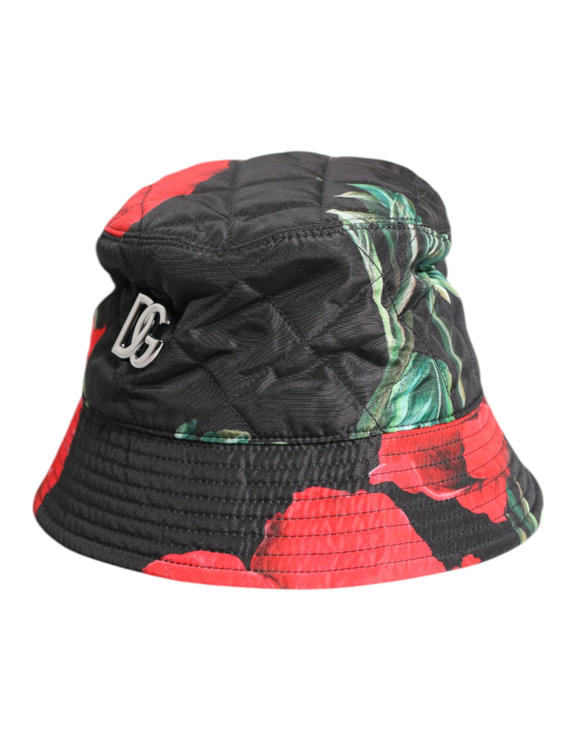 Chapeau seau à large bord Dolce &amp; Gabbana multicolore avec plaque DG