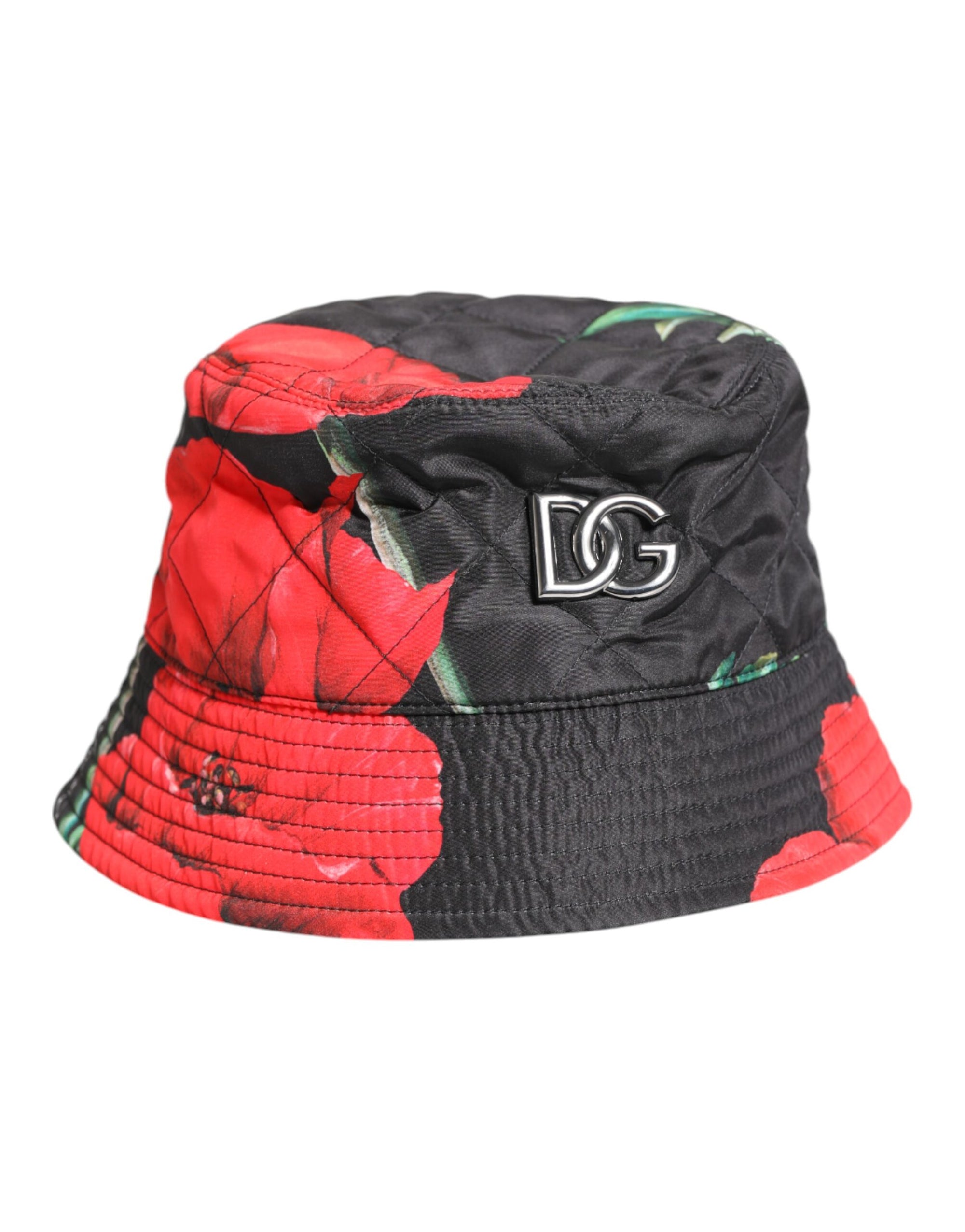 Chapeau seau à large bord Dolce &amp; Gabbana multicolore avec plaque DG