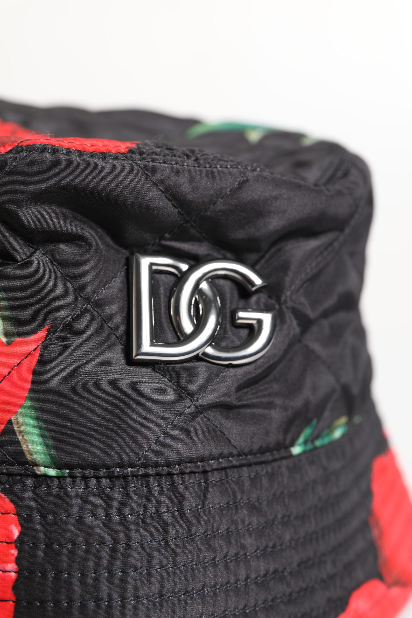 Chapeau seau à large bord Dolce &amp; Gabbana multicolore avec plaque DG