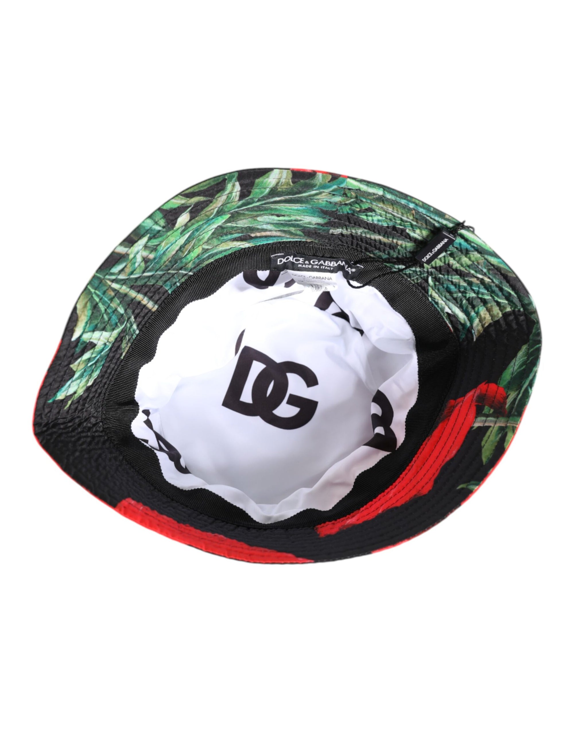 Chapeau seau à large bord Dolce &amp; Gabbana multicolore avec plaque DG