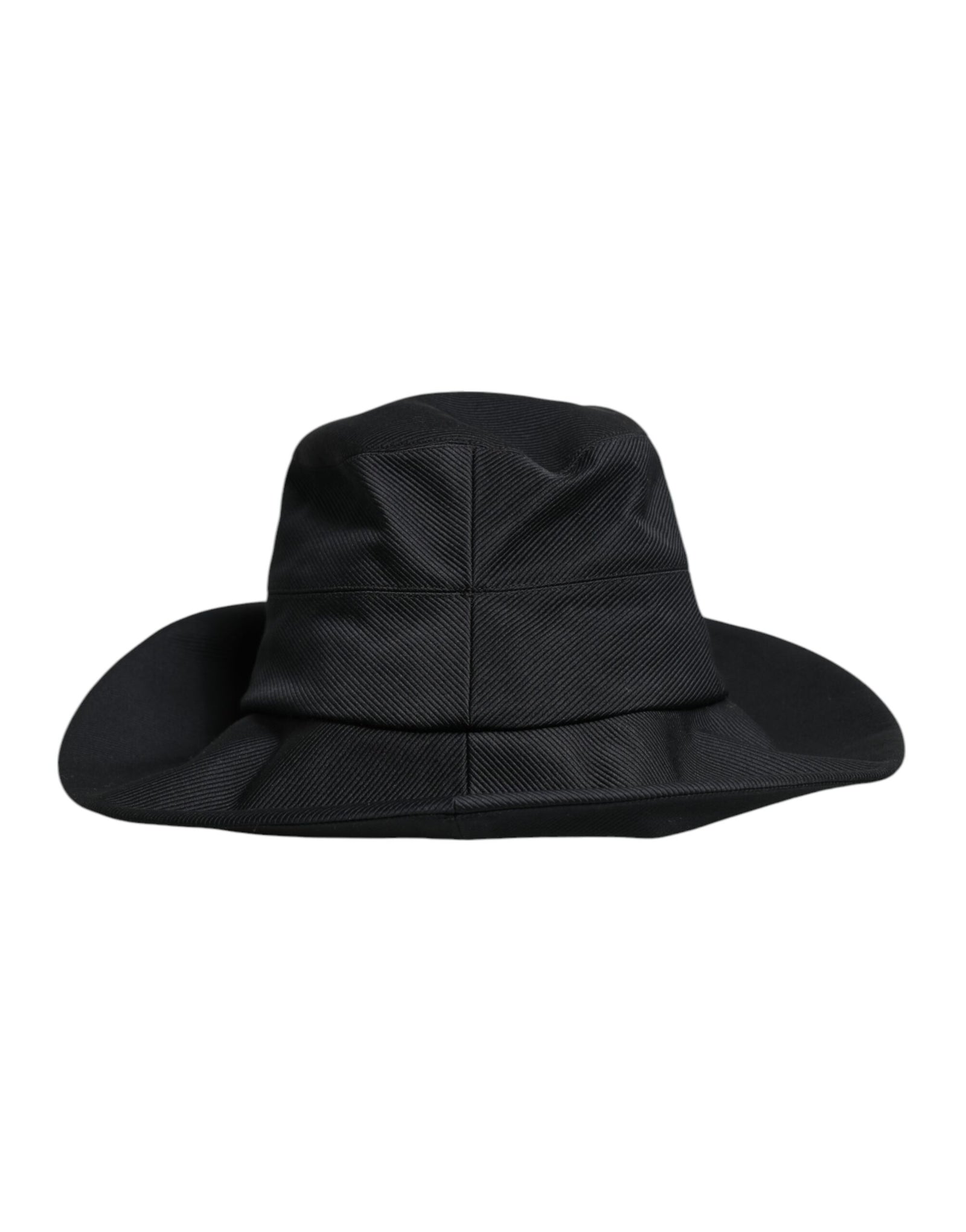 Chapeau Fedora à large bord en coton noir Dolce &amp; Gabbana