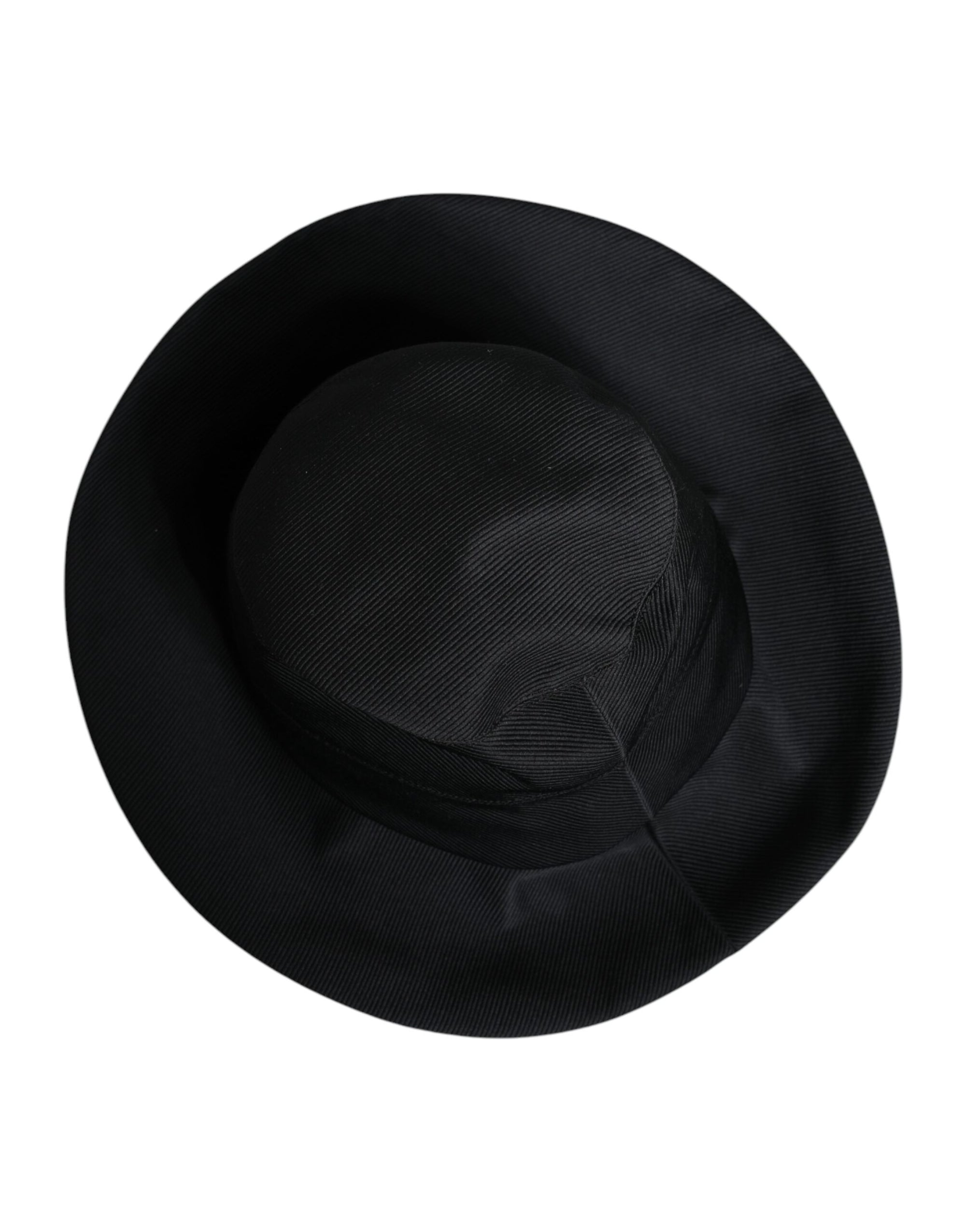 Chapeau Fedora à large bord en coton noir Dolce &amp; Gabbana