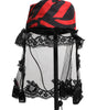 Dolce & Gabbana Black Red Stripes Lace Tulle Bucket Hat