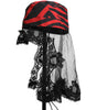 Dolce & Gabbana Black Red Stripes Lace Tulle Bucket Hat