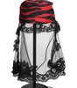 Dolce & Gabbana Black Red Stripes Lace Tulle Bucket Hat