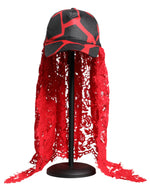 Casquette de baseball en tulle et dentelle rouge et noire Dolce &amp; Gabbana