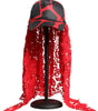 Casquette de baseball en tulle et dentelle rouge et noire Dolce &amp; Gabbana