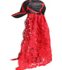 Casquette de baseball en tulle et dentelle rouge et noire Dolce &amp; Gabbana