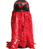 Casquette de baseball en tulle et dentelle rouge et noire Dolce &amp; Gabbana
