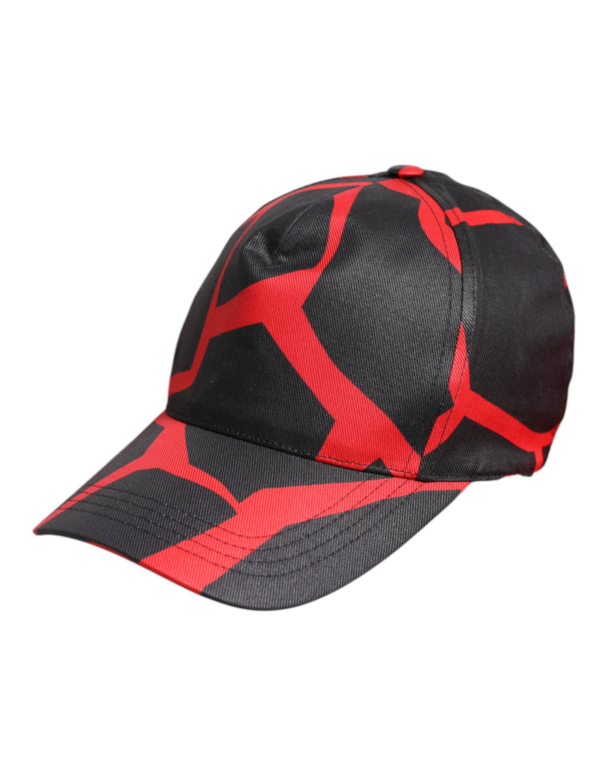 Casquette de baseball en tulle et dentelle rouge et noire Dolce &amp; Gabbana