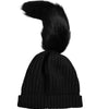 Bonnet d'hiver en fourrure tricotée acrylique noire Dolce & Gabbana