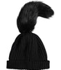 Bonnet d'hiver en fourrure tricotée acrylique noire Dolce & Gabbana