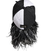 Dolce & Gabbana White Black Polka Dot Feathers Baseball Cap