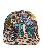 Dolce &amp; Gabbana Brown Leopard Sequin Sicily Baseball Cap