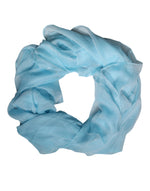 Foulard châle rectangulaire en soie bleu clair Dolce &amp; Gabbana
