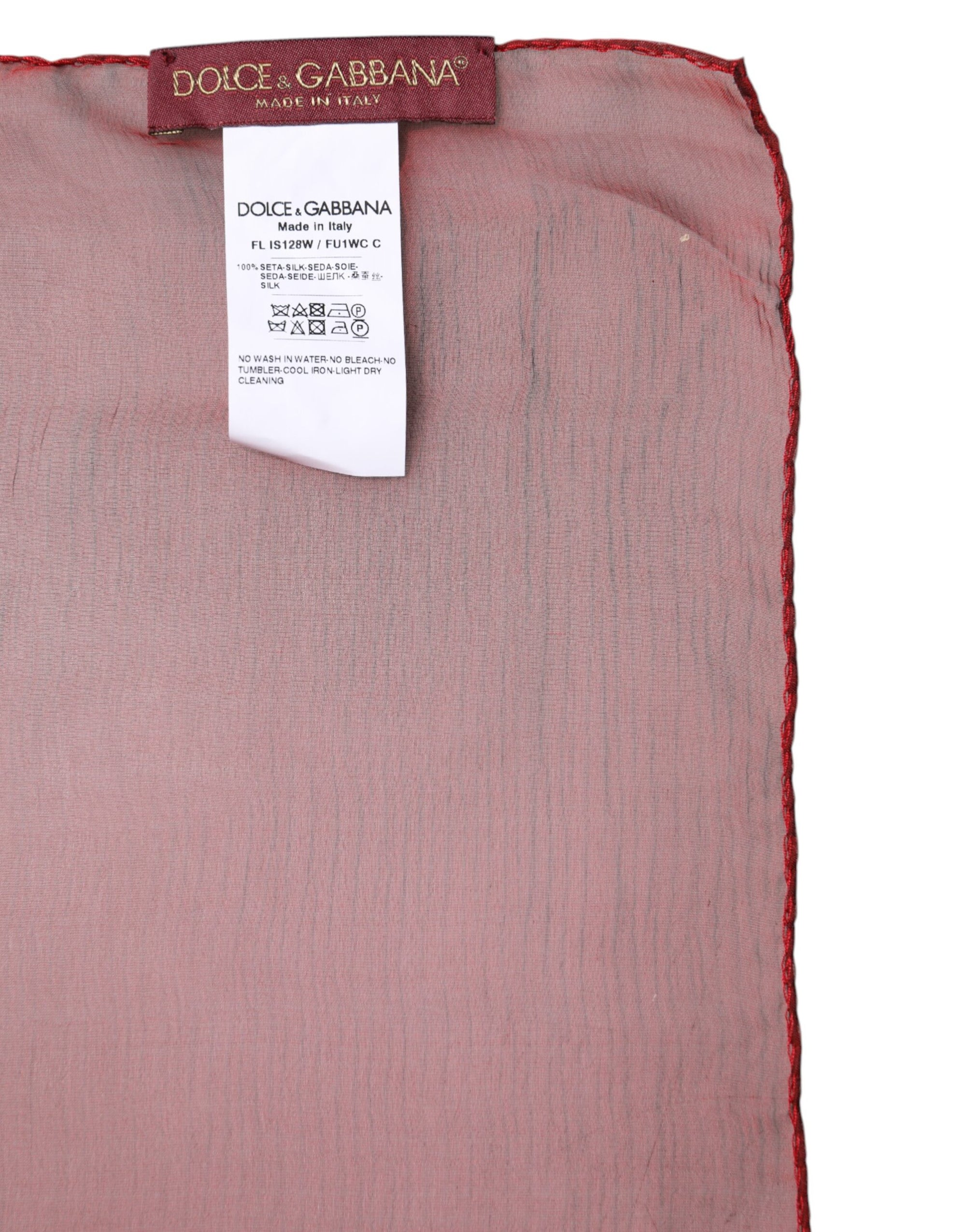 Foulard châle rectangulaire en soie rouge Dolce &amp; Gabbana pour femme