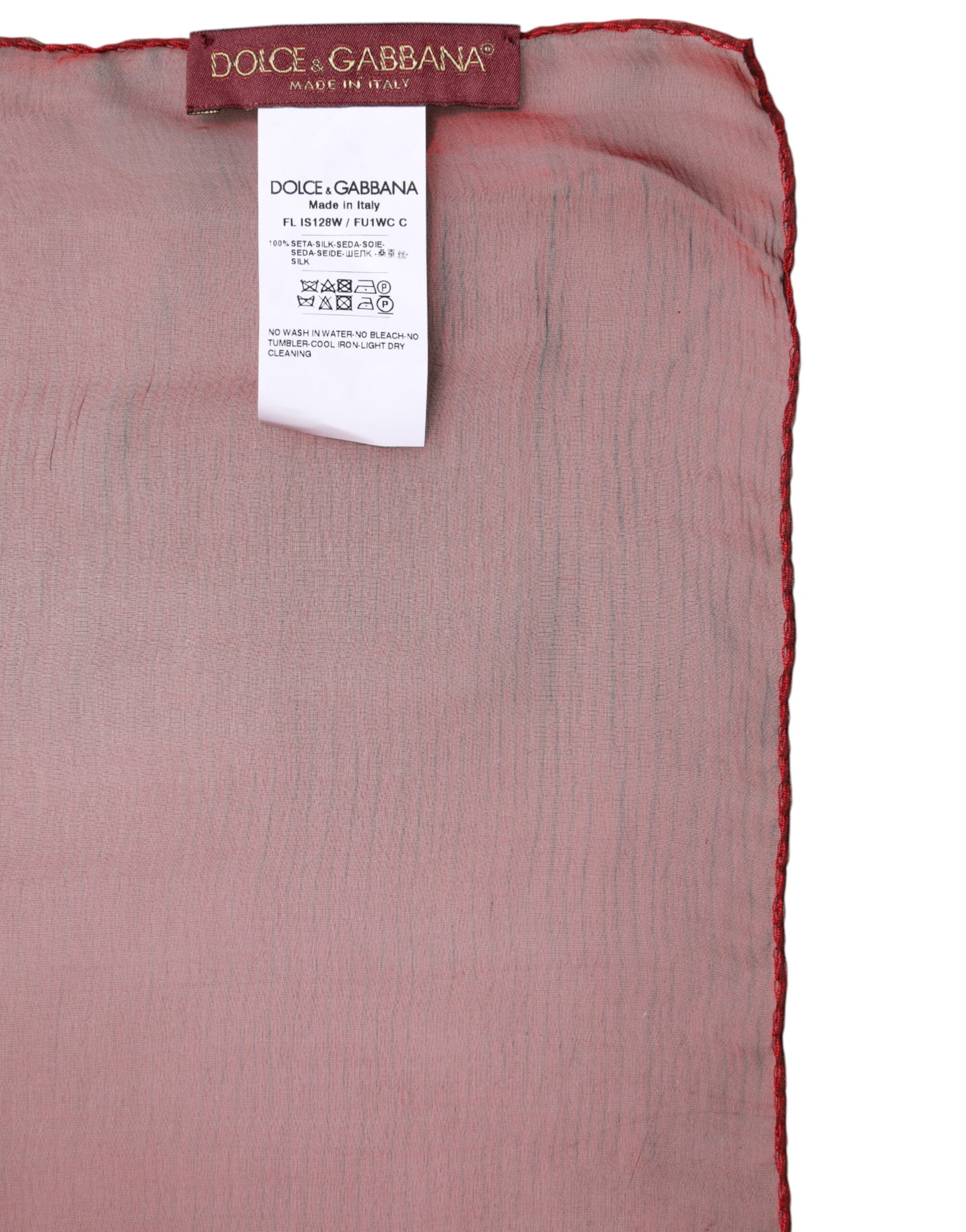 Foulard châle rectangulaire en soie rouge Dolce &amp; Gabbana pour femme