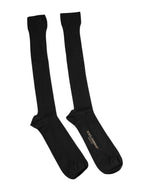 Chaussettes mi-mollet noires à logo en viscose Dolce & Gabbana