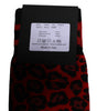 Chaussettes mi-mollet pour homme Dolce & Gabbana à imprimé léopard noir et rouge