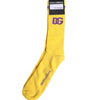 Chaussettes mi-mollet en coton jaune Dolce & Gabbana avec logo DG
