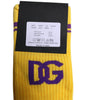 Chaussettes mi-mollet en coton jaune Dolce & Gabbana avec logo DG