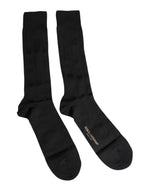 Chaussettes mi-mollet noires extensibles à logo Dolce &amp; Gabbana pour homme