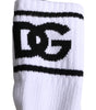 Chaussettes ouvertes Dolce & Gabbana en coton blanc avec logo DG imprimé
