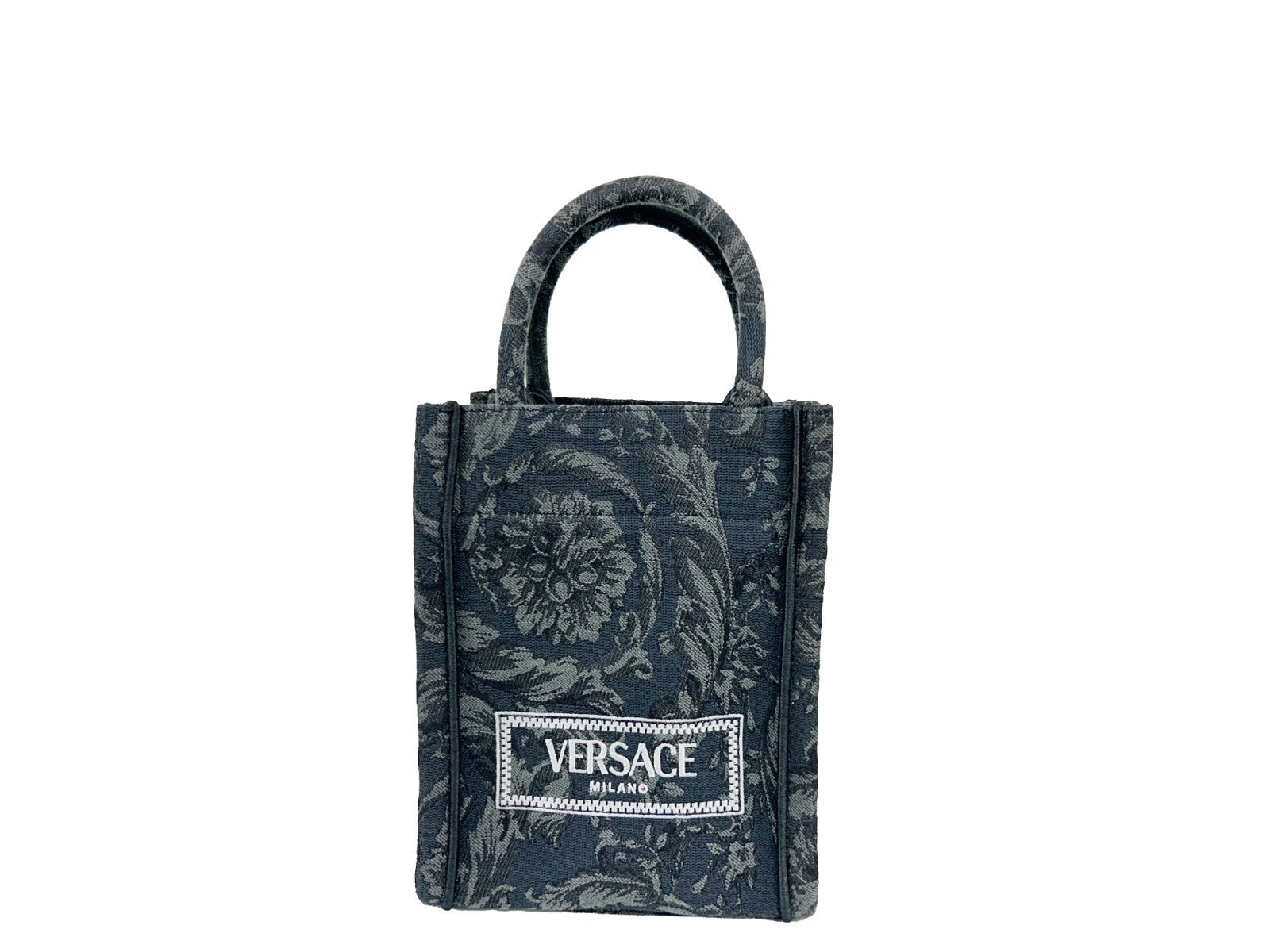 Versace Athena Barocco Mini sac à bandoulière fourre-tout à poignée supérieure Noir