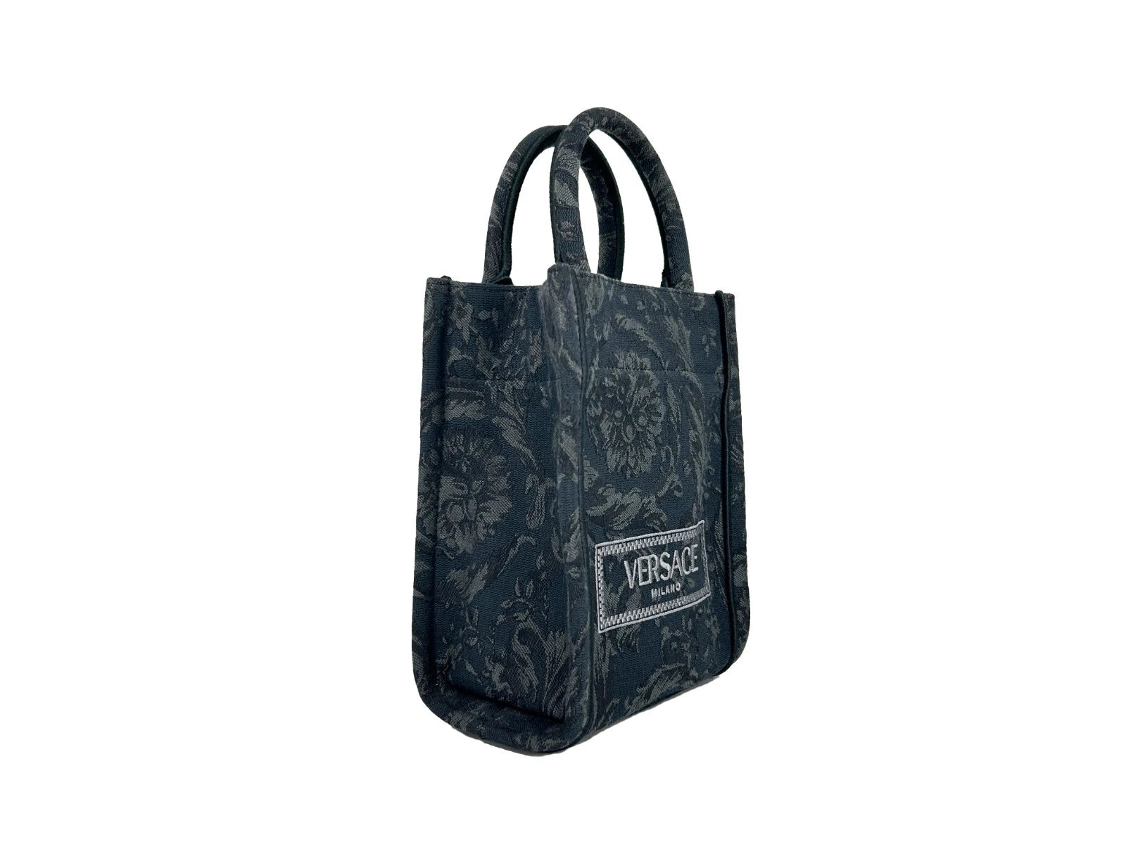 Versace Athena Barocco Mini sac à bandoulière fourre-tout à poignée supérieure Noir