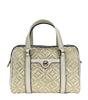 Michael Kors Travel Small Pebbled Leather Duffle Crossbody Handbag Pale Gold Multi