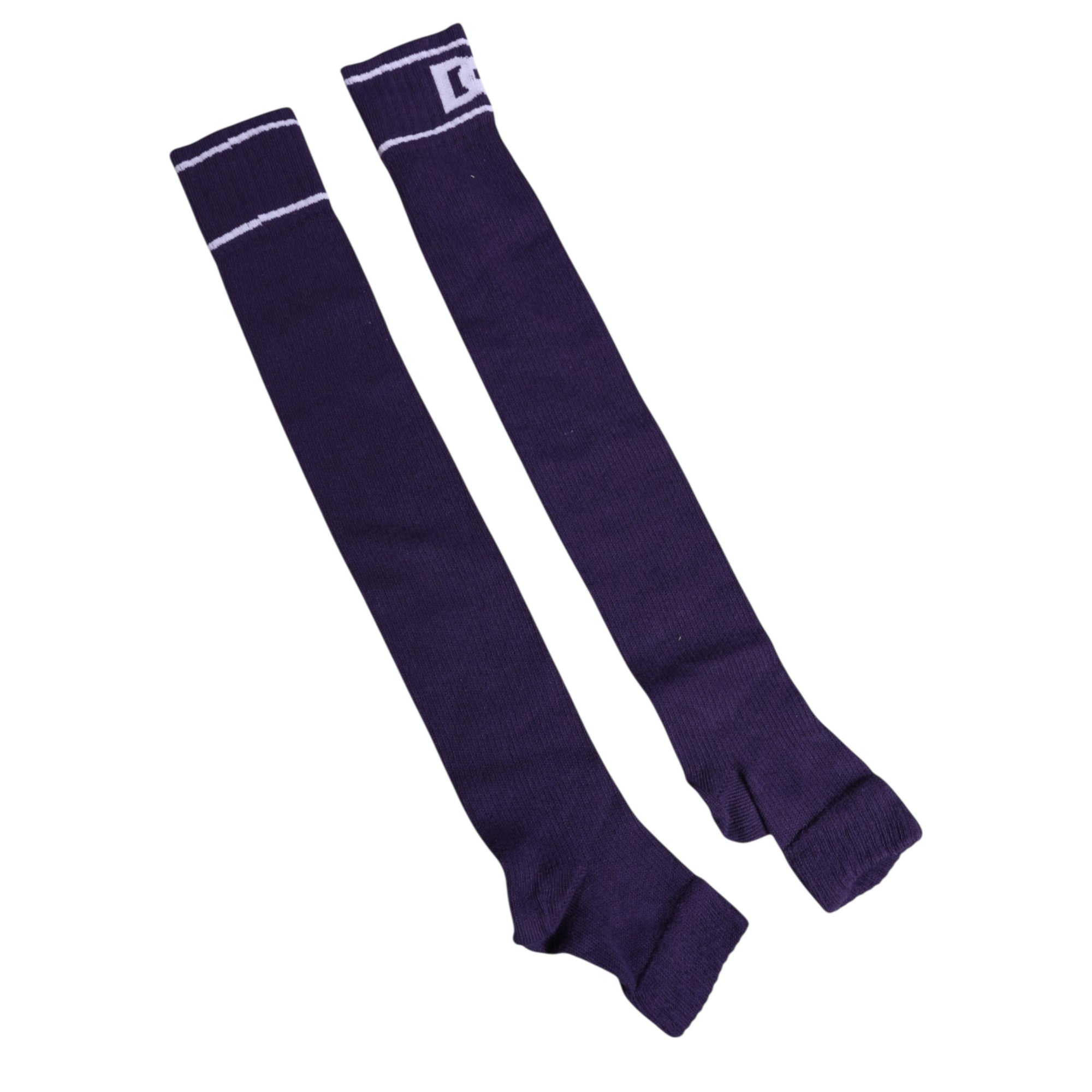 Chaussettes ouvertes Dolce & Gabbana en coton violet avec logo DG imprimé