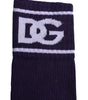 Chaussettes ouvertes Dolce & Gabbana en coton violet avec logo DG imprimé