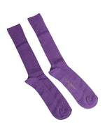 Chaussettes mi-mollet en coton violet avec logo Dolce & Gabbana
