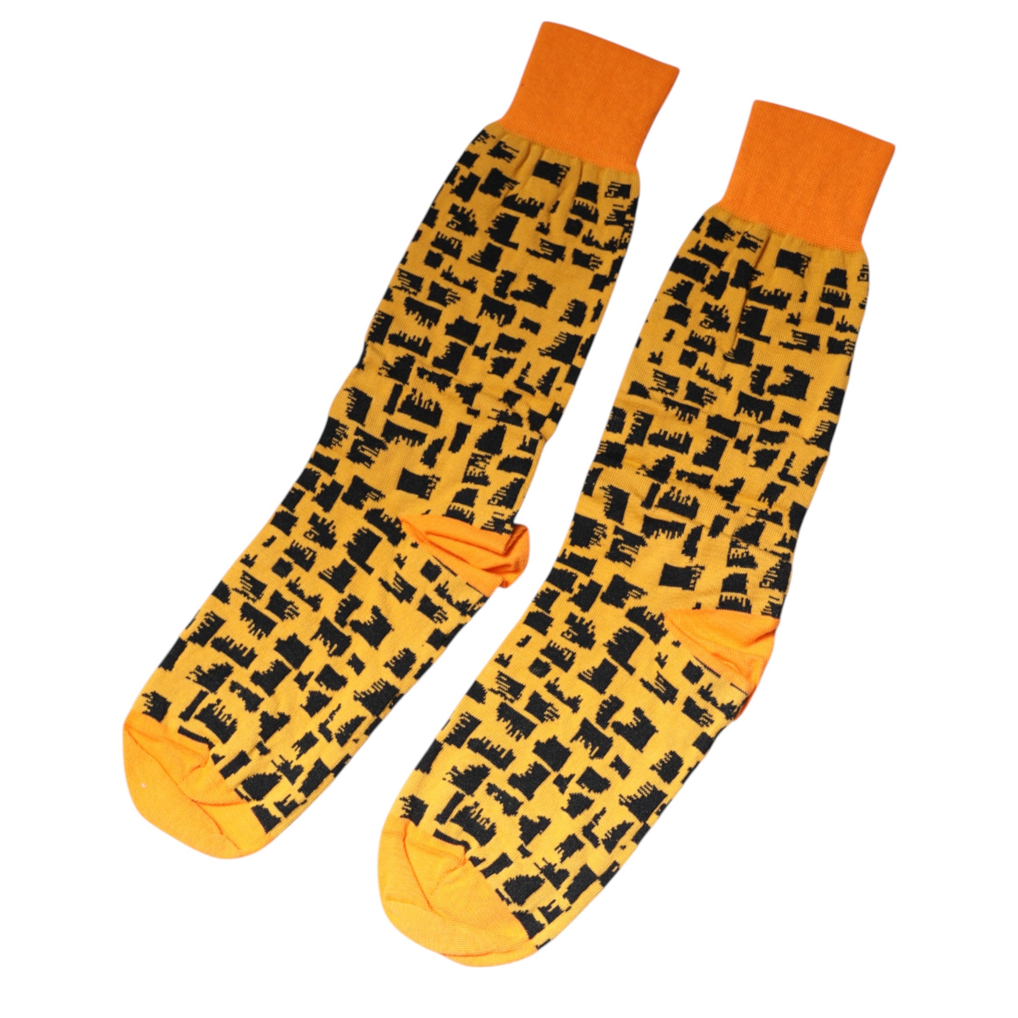 Chaussettes mi-mollet jaunes et noires pour homme Dolce & Gabbana