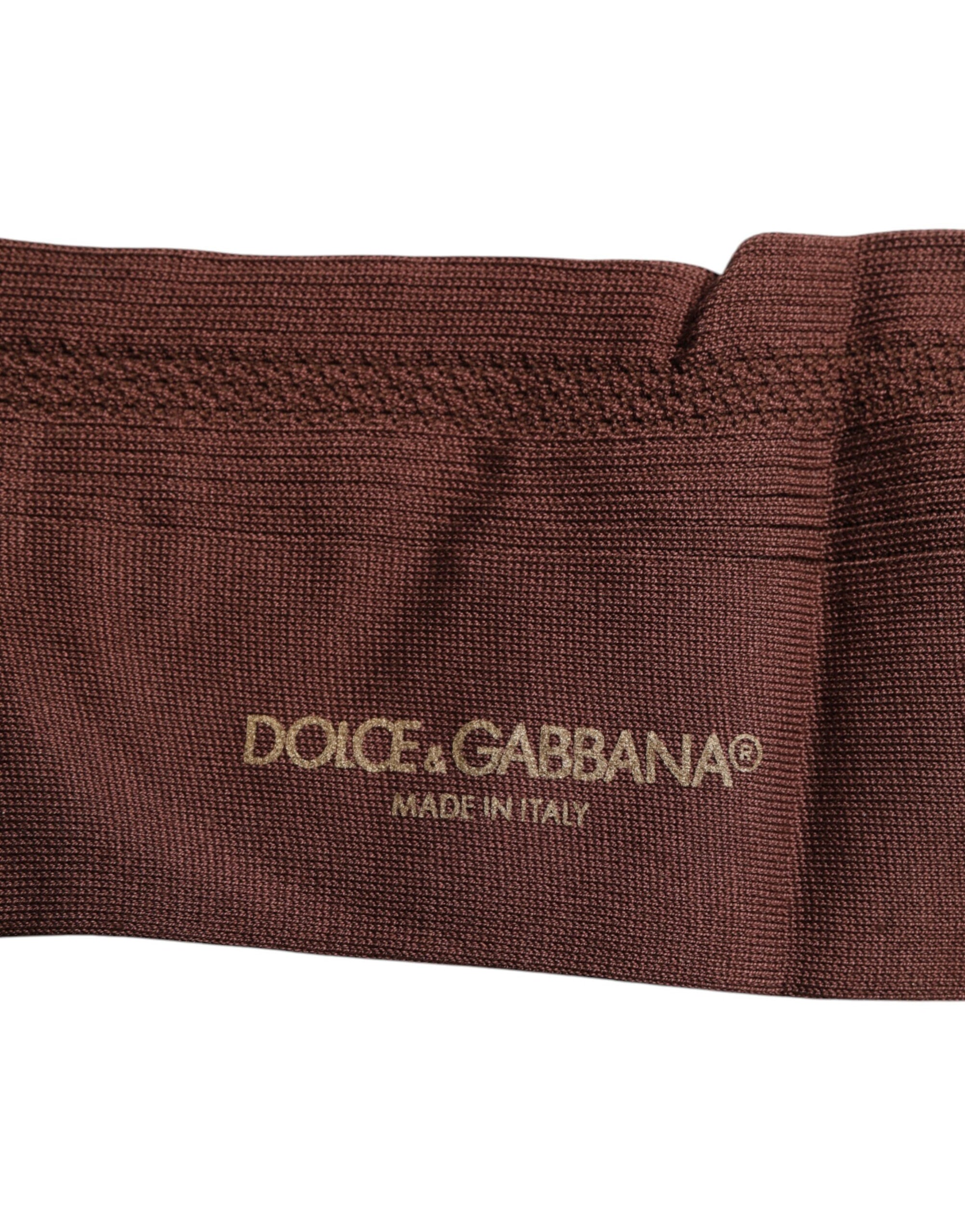 Chaussettes mi-mollet extensibles marron à imprimé logo Dolce & Gabbana