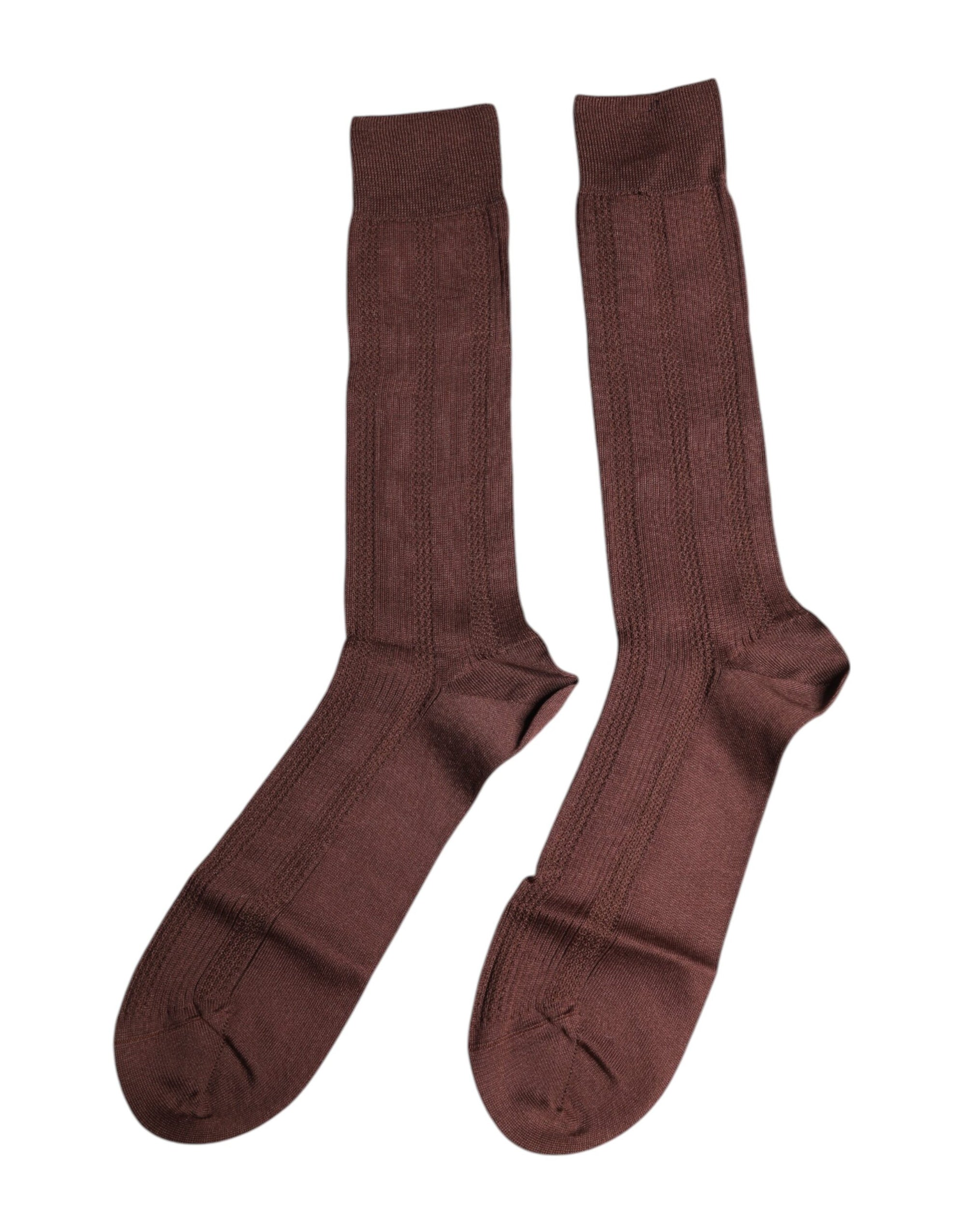 Chaussettes mi-mollet extensibles marron à imprimé logo Dolce & Gabbana