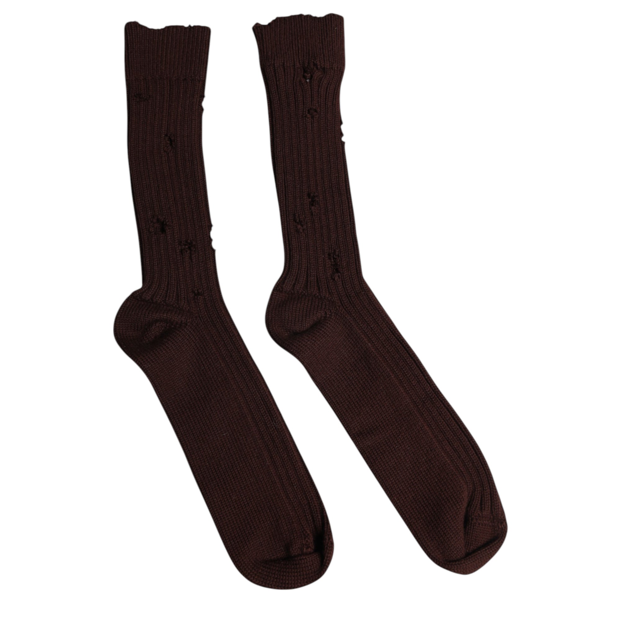 Chaussettes mi-mollet extensibles en coton marron Dolce & Gabbana