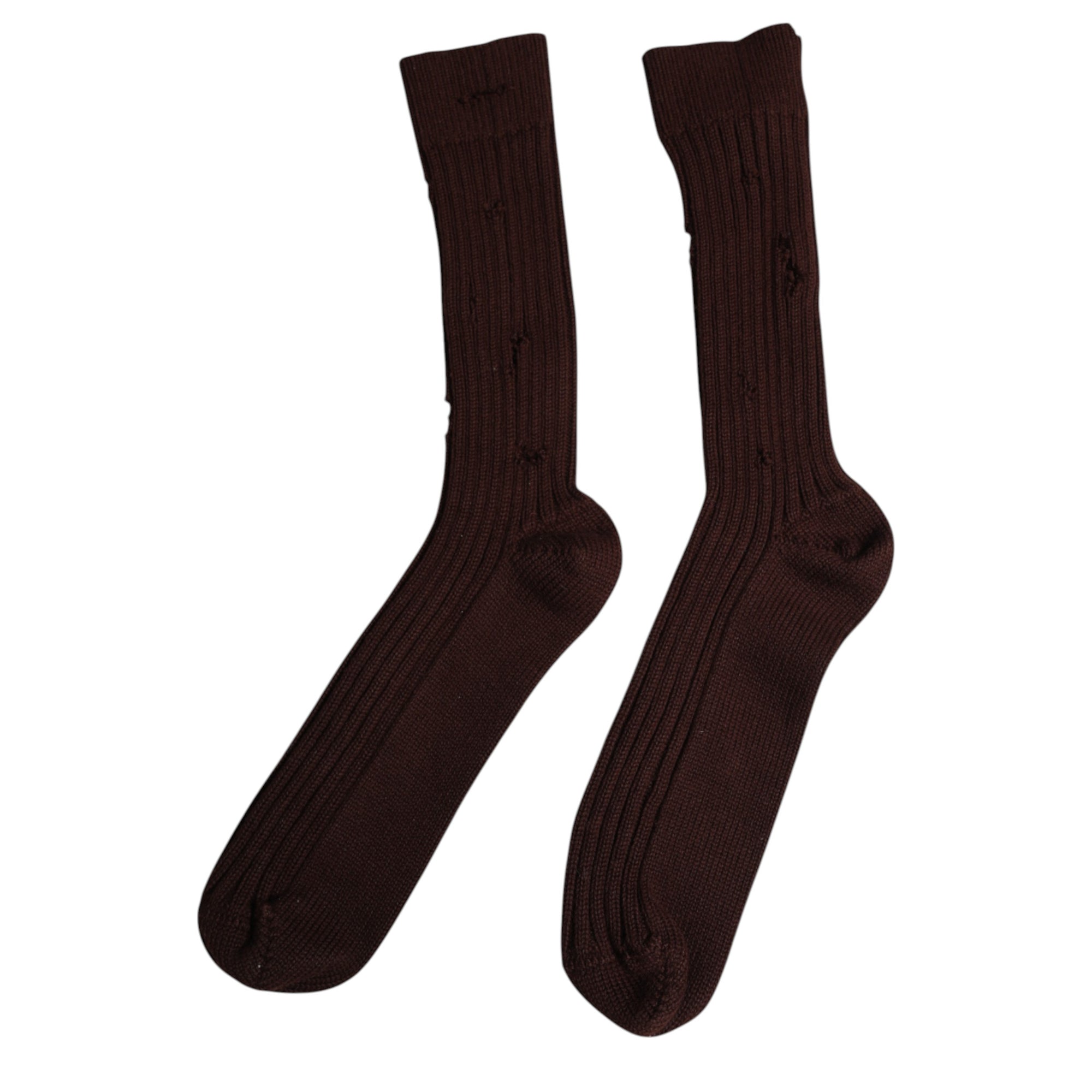 Chaussettes mi-mollet extensibles en coton marron Dolce & Gabbana