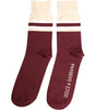Dolce & Gabbana Burgundy Stretch Logo Print Mid Calf Socks