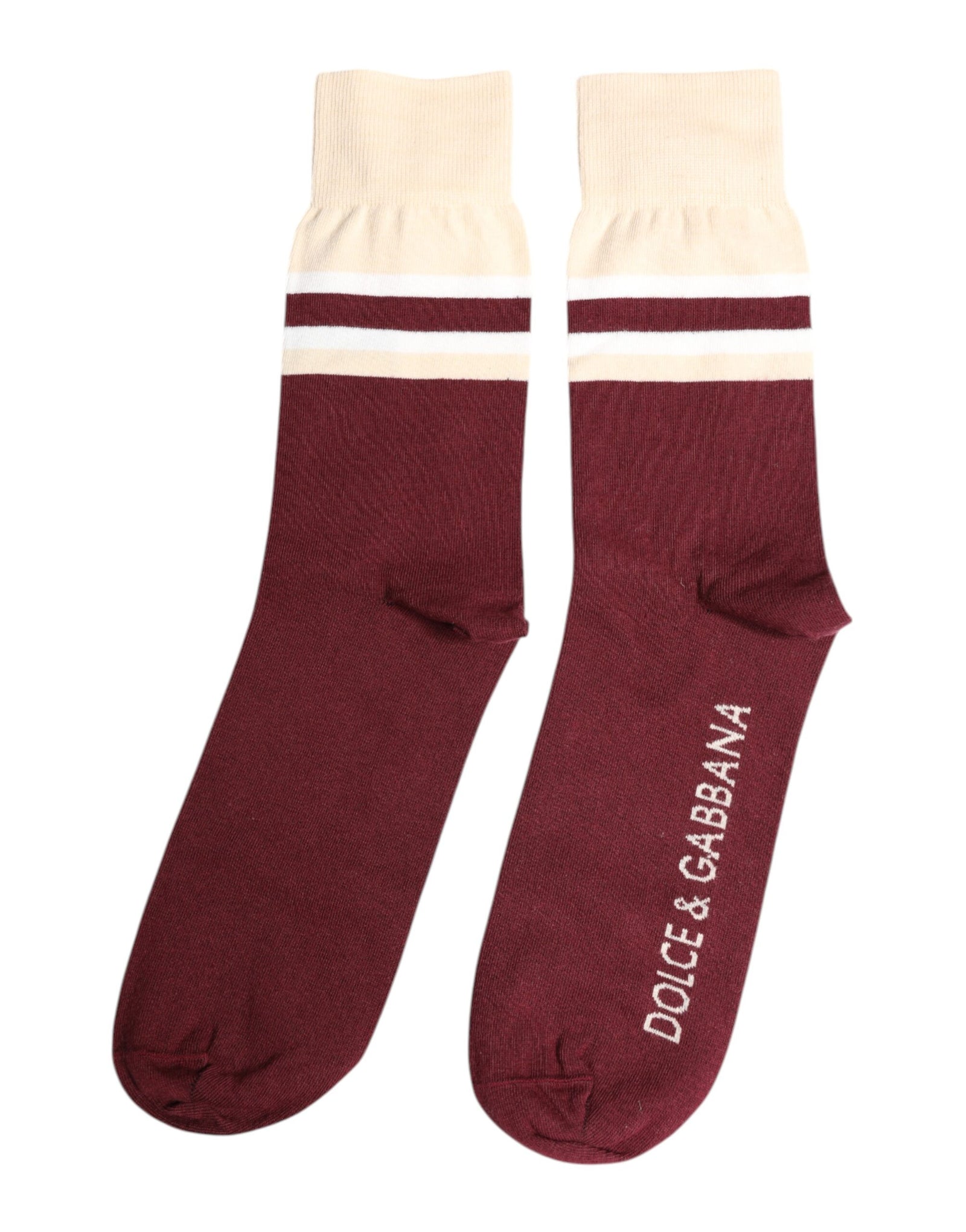 Chaussettes mi-mollet extensibles bordeaux Dolce & Gabbana à imprimé logo