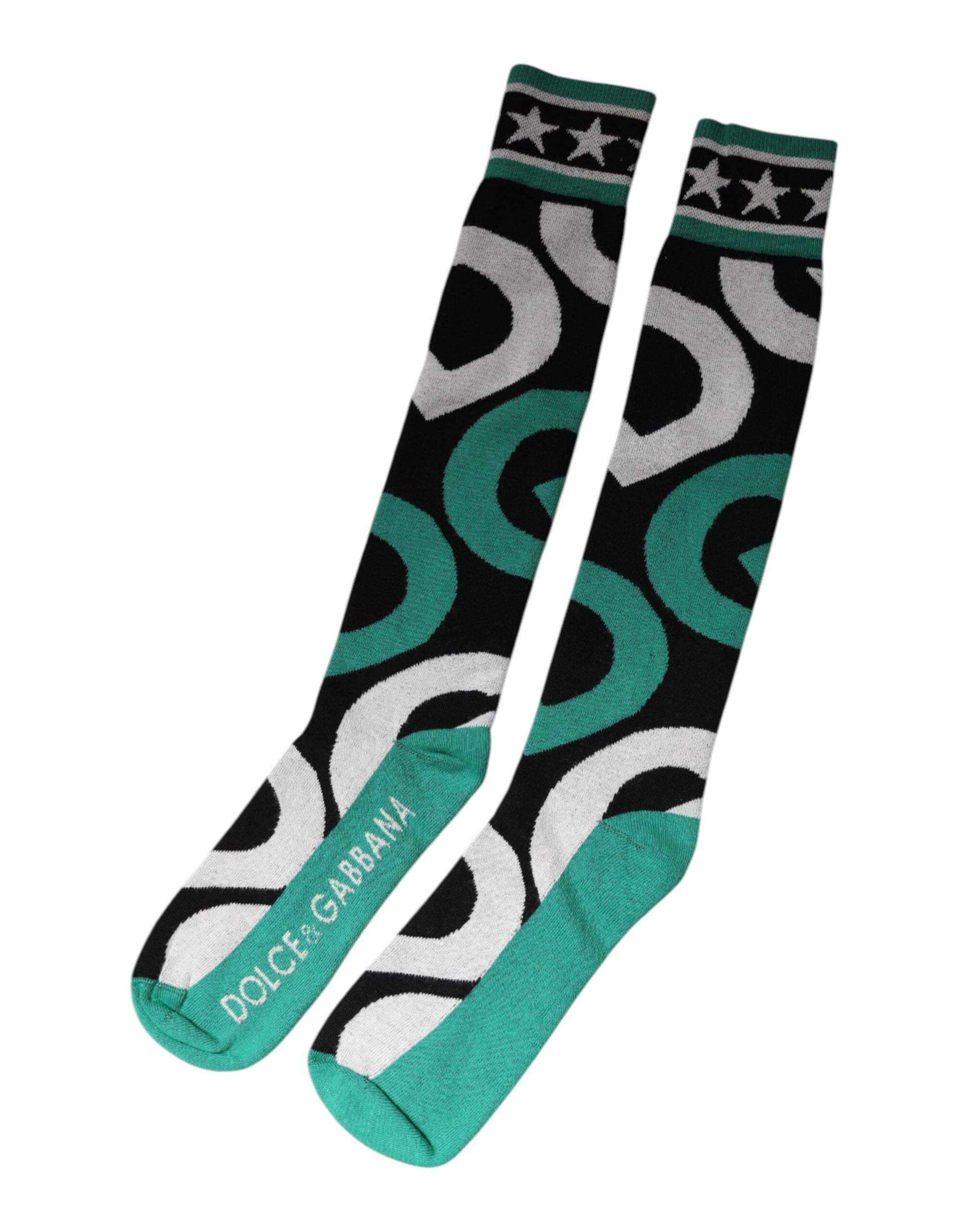 Chaussettes montantes en coton stretch multicolore Dolce & Gabbana