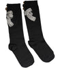 Dolce & Gabbana Black Knit Floral Crystal Embellishment Socks