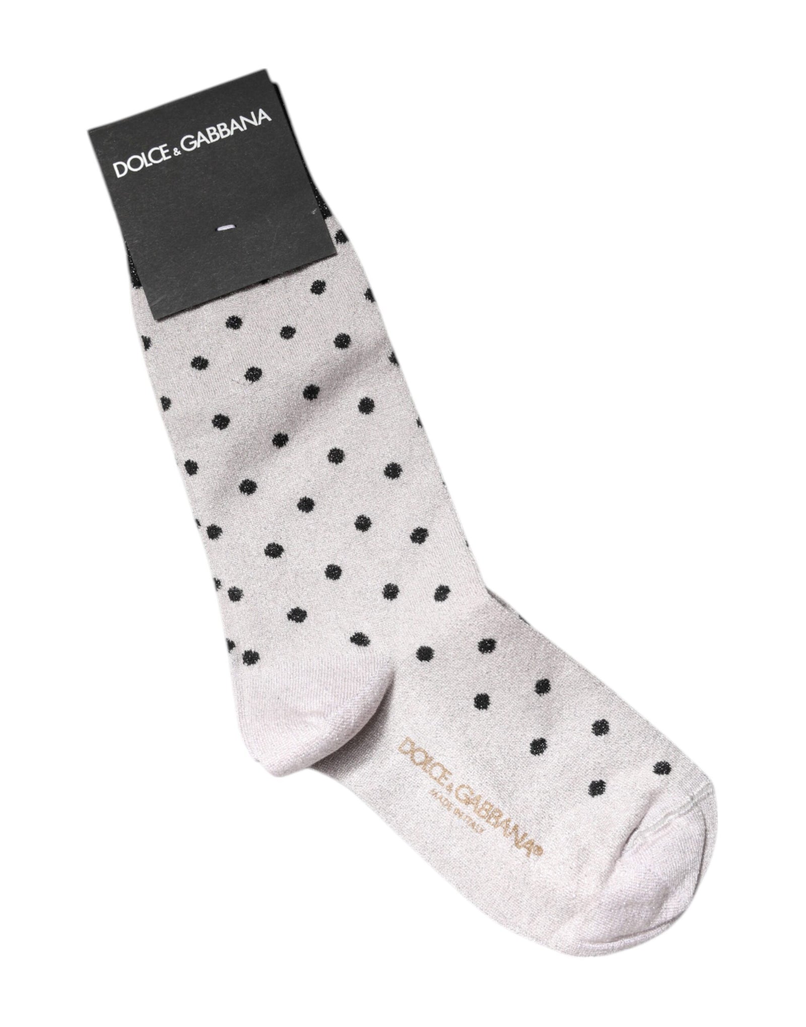Chaussettes à pois en viscose stretch grise Dolce &amp; Gabbana