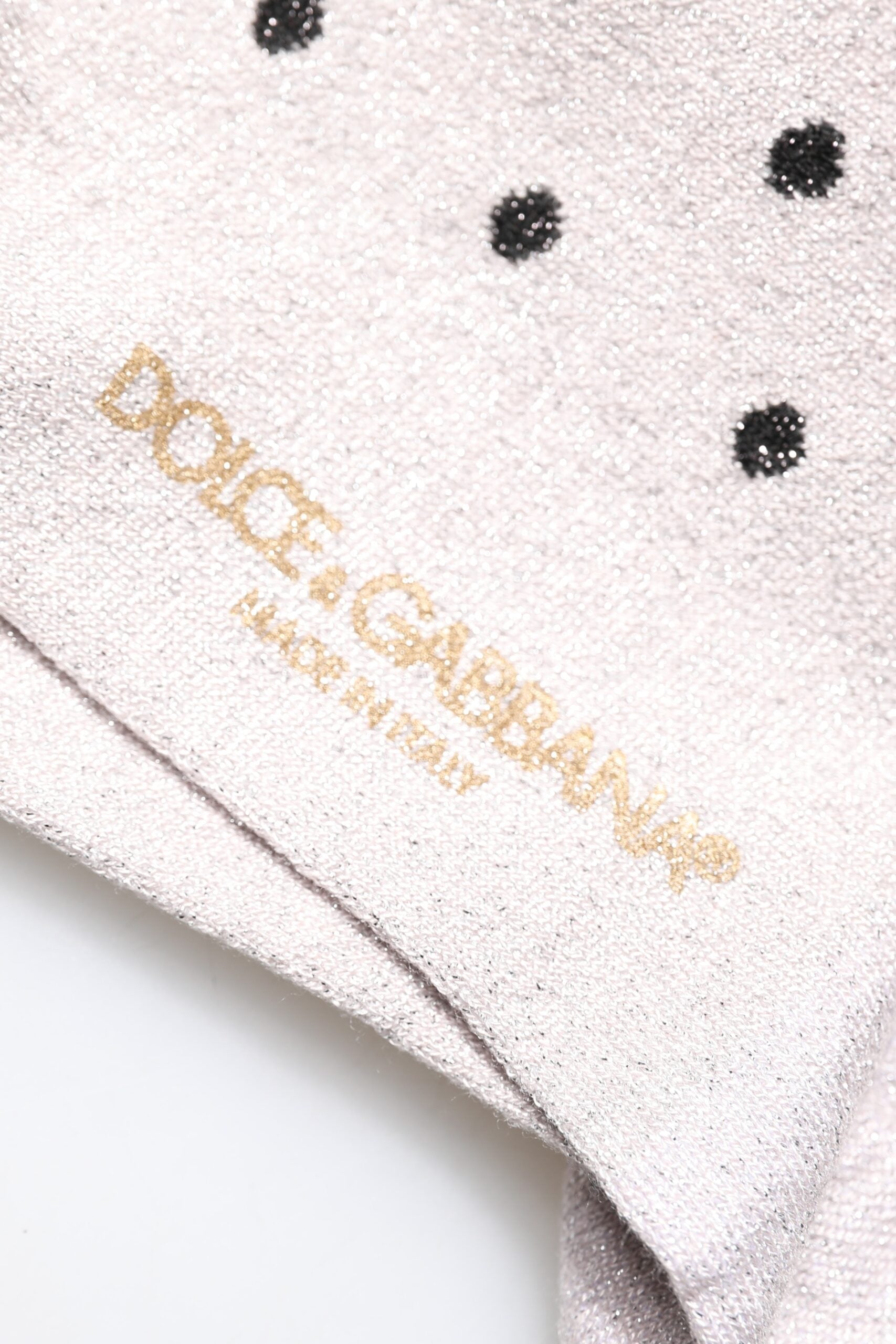 Chaussettes à pois en viscose stretch grise Dolce & Gabbana