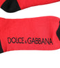 Dolce & Gabbana Red Cotton Stretch Printed Socks